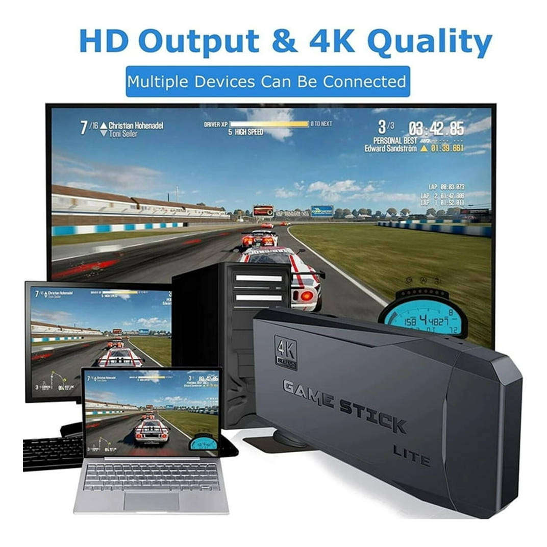 HDMI 4K TV Game Stick with 2 Wireless Game Controllers Built-in Games