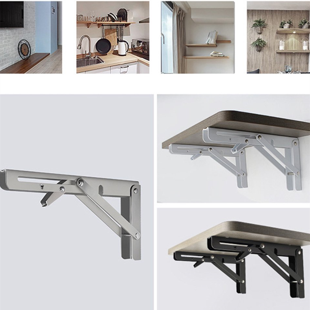 2x Wall Mount Brackets Sturdy Folding Shelf Brackets for DIY Table Work