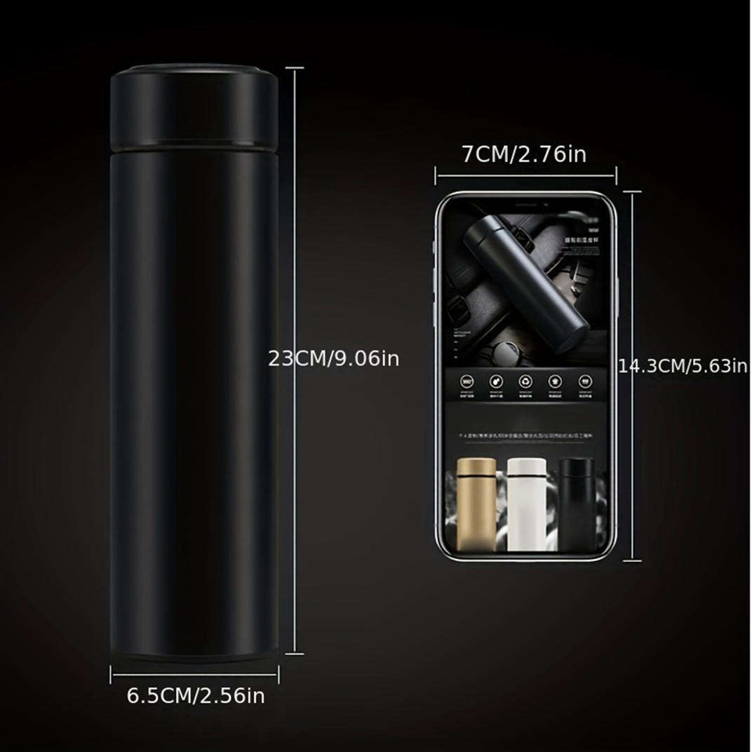 Double wall thermos cup with LED temperature display