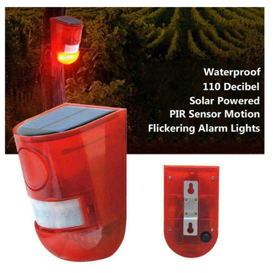 Solar Alarm Lamp Outdoor PIR Motion Sensor 4 Piece