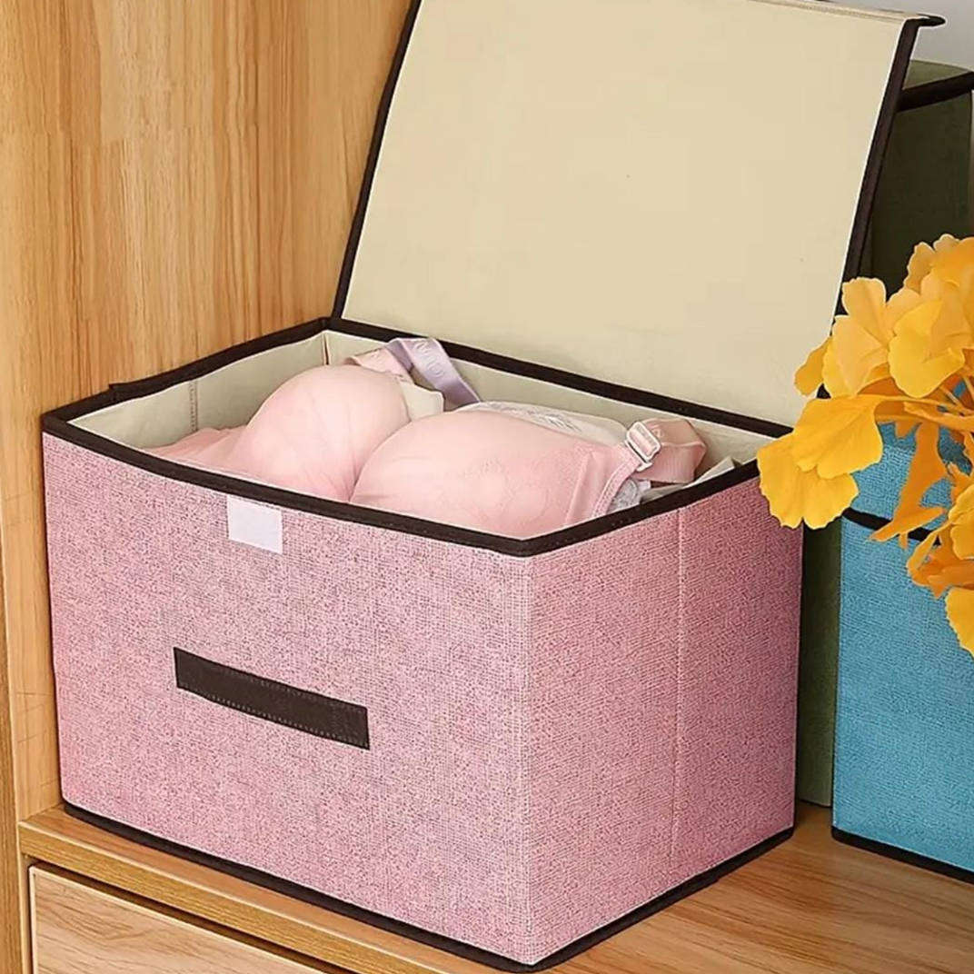 2pcs foldable fabric storage boxes with dust cover