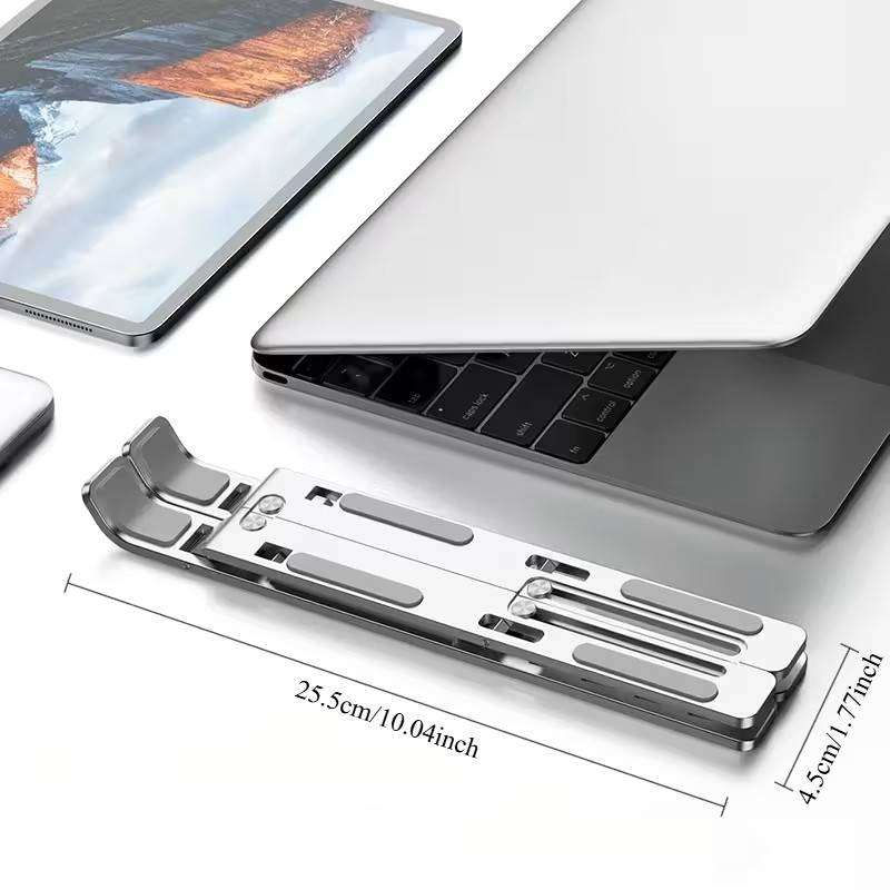 Portable aluminum alloy laptop stand adjustable foldable lifting cooling