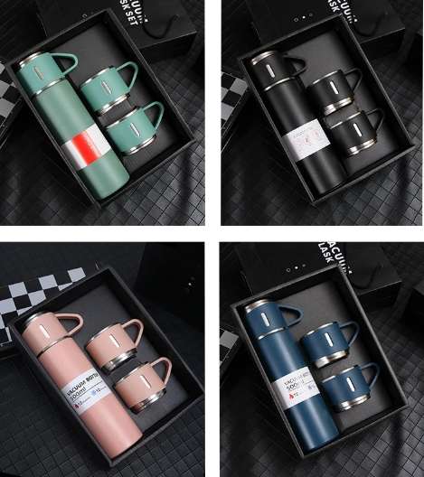 3pcs vacuum flask stainless steel travel mug set