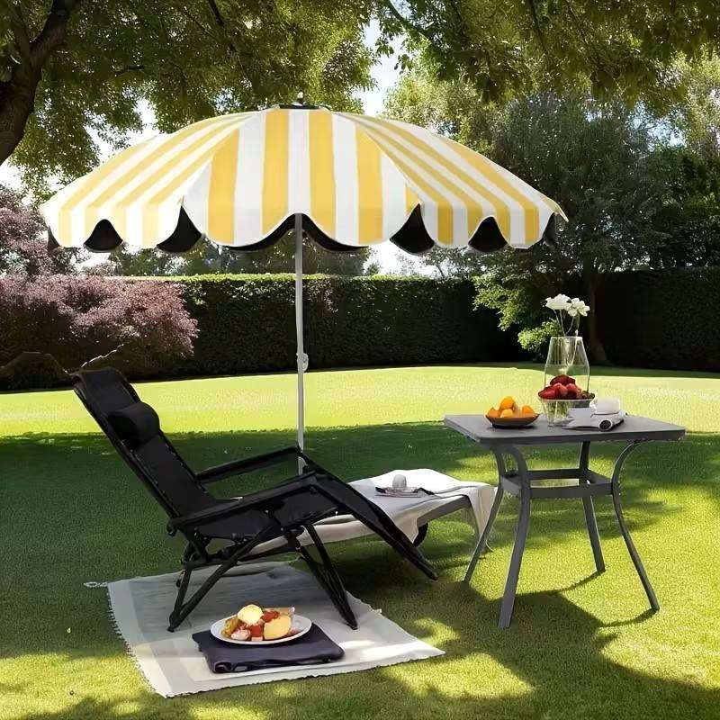 Outdoor Heavy Duty Adjustable Lounge Chair Ergonomic Design Zero Gravity Lounger