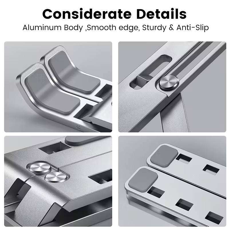 Portable aluminum alloy laptop stand adjustable foldable lifting cooling