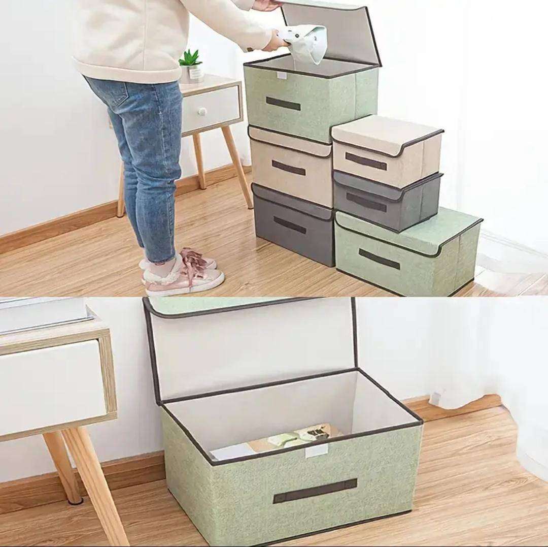 2pcs foldable fabric storage boxes with dust cover