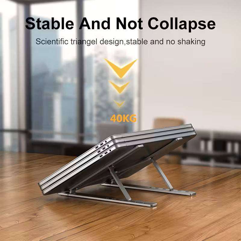 Portable aluminum alloy laptop stand adjustable foldable lifting cooling