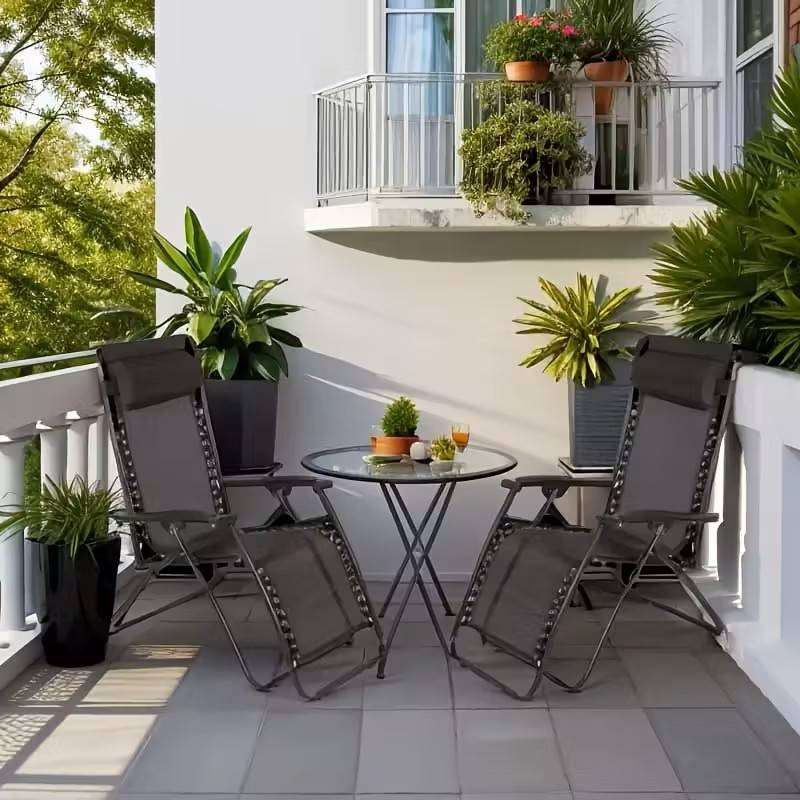 Outdoor Heavy Duty Adjustable Lounge Chair Ergonomic Design Zero Gravity Lounger