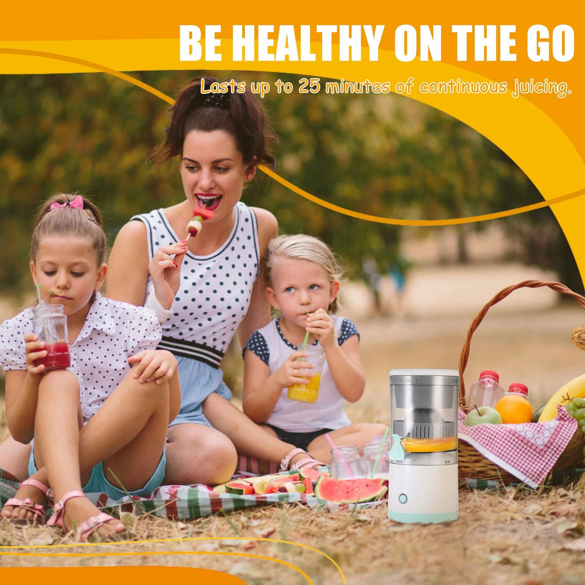 Portable Electric Juicer Camping Rechargeable Citrus Juicer