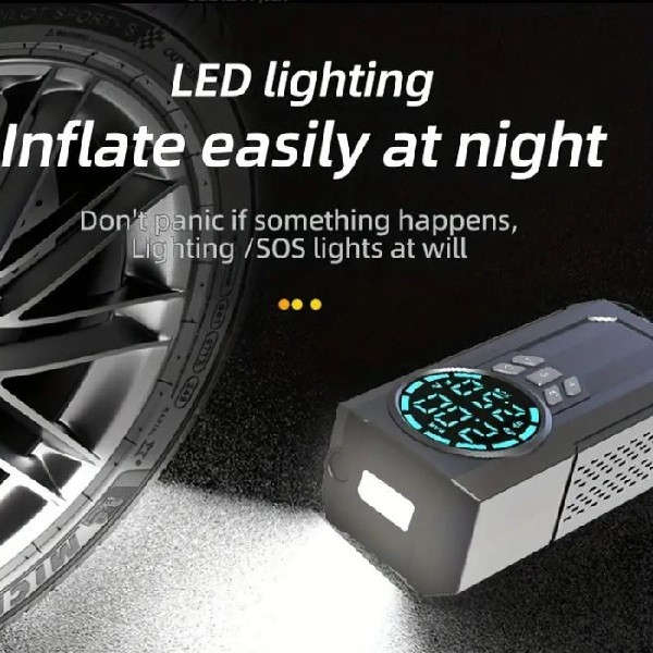 60W Large Capacity Battery Portable Air Compressor Multi-Function Four-in-One Air Pump