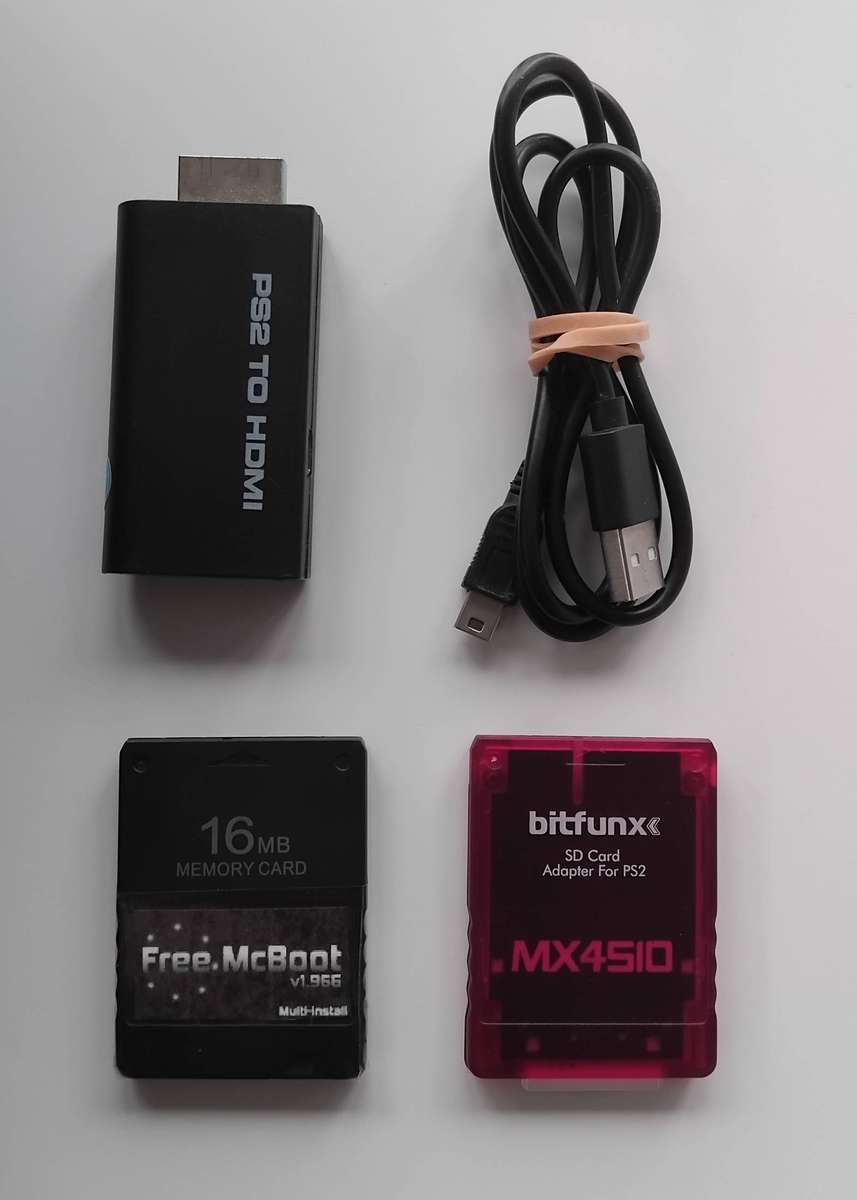 Playstation 2 / PS2 Console Bundle (MX4SIO, SD Card, FreeMCBoot, HDMI)