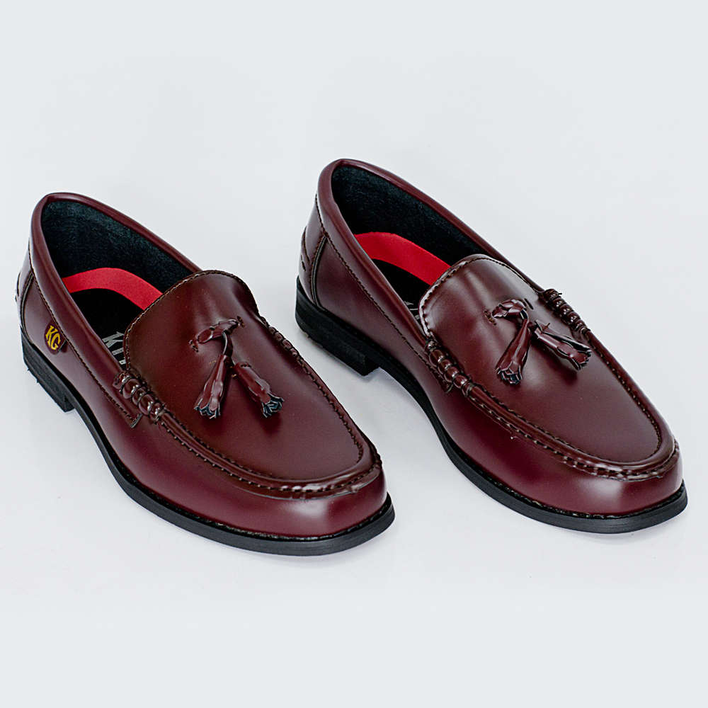 KG BA1002 BURGUNDY HI-SHINE MATTE MOCCASINS