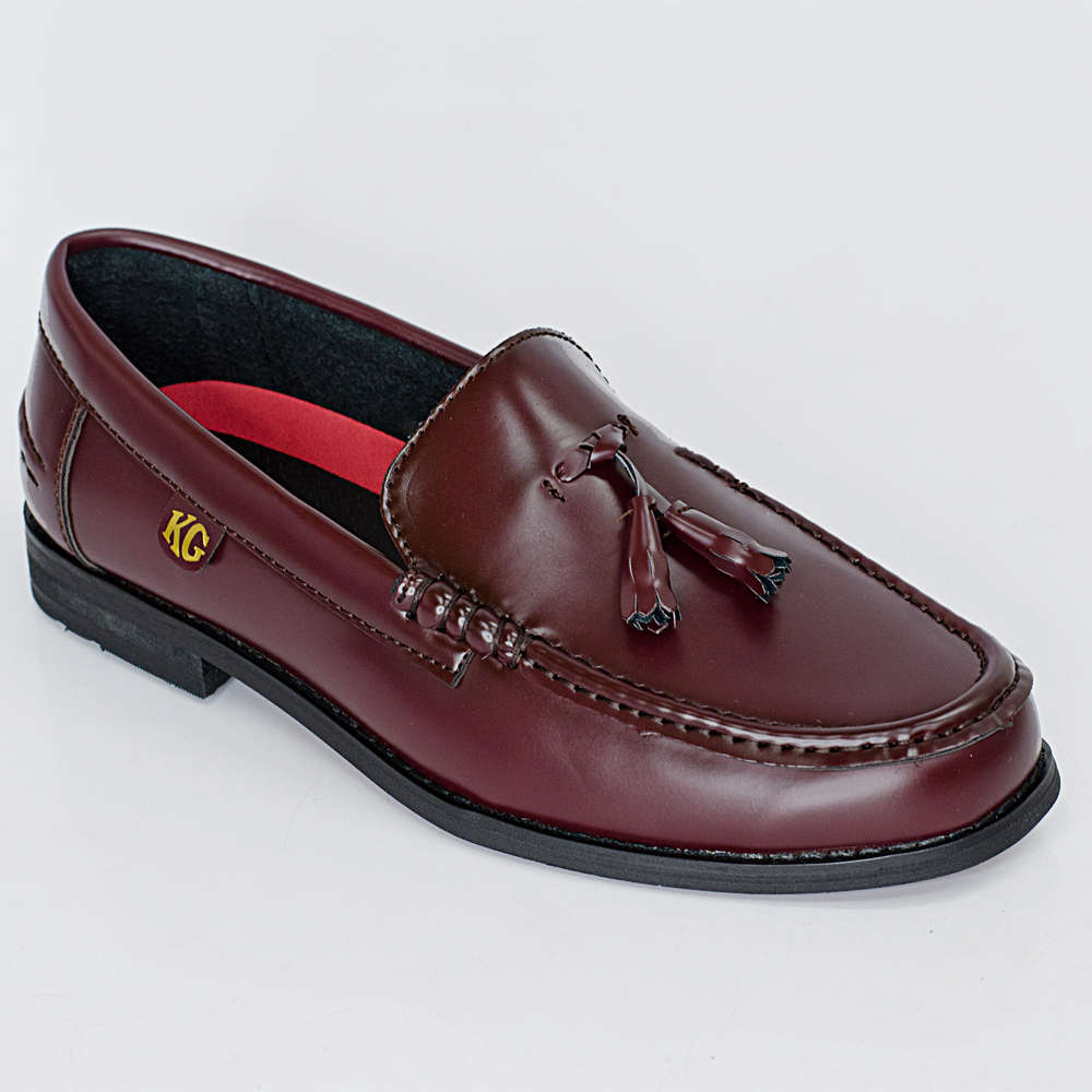 KG BA1002 BURGUNDY HI-SHINE MATTE MOCCASINS
