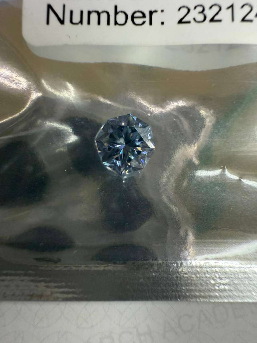 6.5mm Blue Moissanite Octagonal Cut | GRA Certified - Passes Diamond Tester
