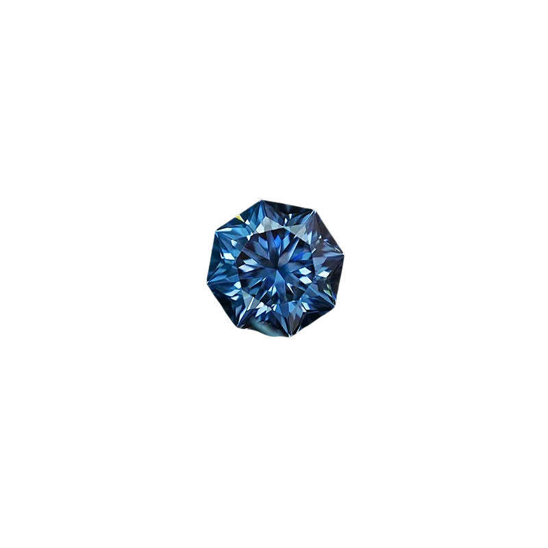 6.5mm Blue Moissanite Octagonal Cut | GRA Certified - Passes Diamond Tester