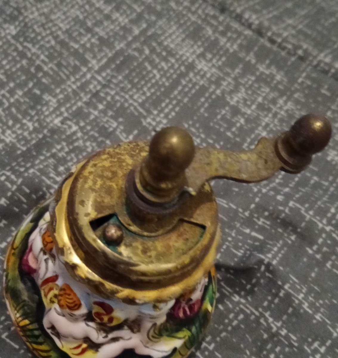 Vintage Capodimonte out of Grandma's Attic Salt Shaker and Pepper Mill High Relief Italy. Need TLC