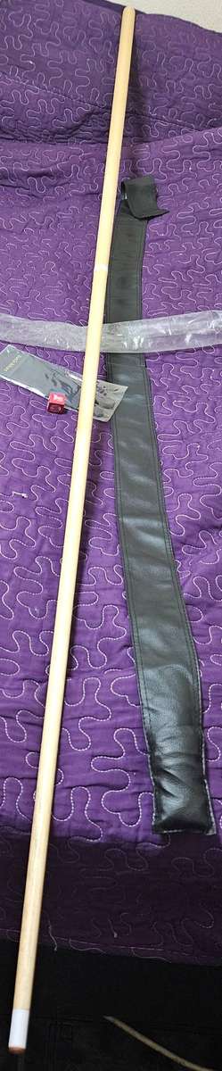 1/2-pc Long Rods 13mm Tip Snooker Billiard Cue. 214cm, Hardwood + Free Glove, Chalk & Leather Case
