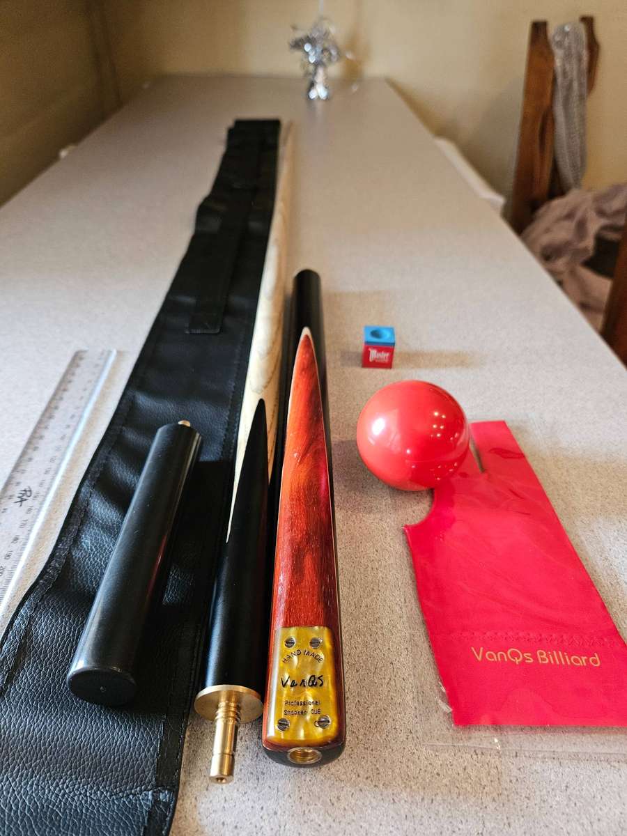 Premium 3/4-PC VanQS Handmade Billiard Snooker Cue (with Extension)  9mm Tip Size (145cm) + Extras