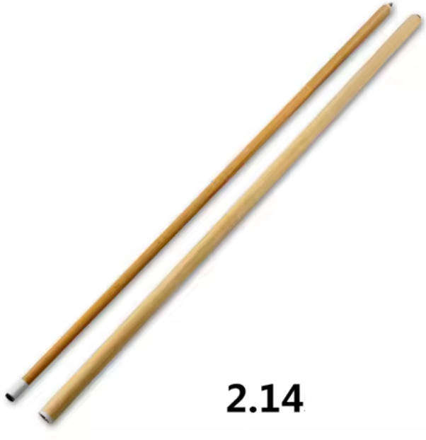 1/2-pc Long Rods 13mm Tip Snooker Billiard Cue. 214cm, Hardwood + Free Glove, Chalk & Leather Case