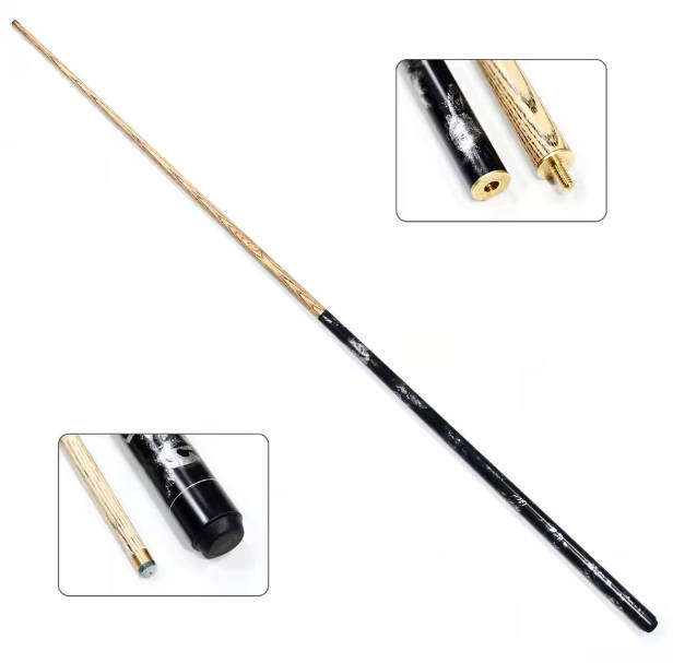 1/2-pc VanQs Ash Wood Pool Cue Set  10mm Tip + Case + Chalk + Red Ball + VanQs Glove