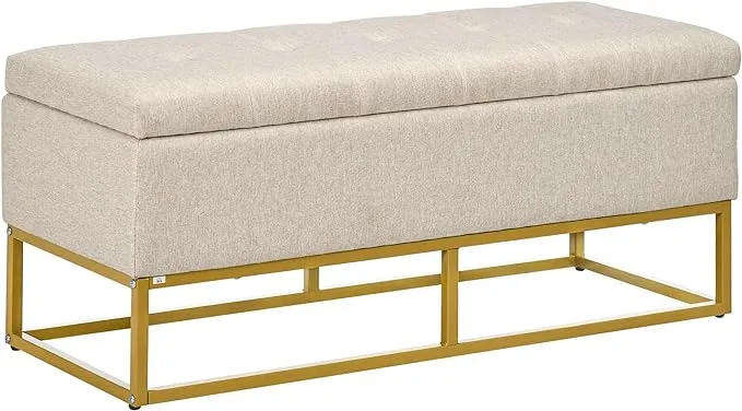 MMB Bench Storage Trunk 2 in 1 Padded Seat and Steel Legs