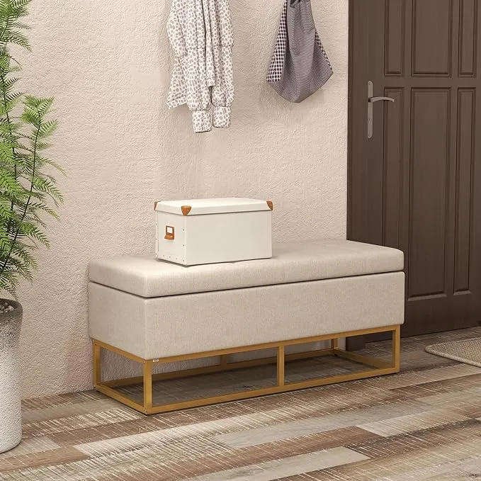 MMB Bench Storage Trunk 2 in 1 Padded Seat and Steel Legs