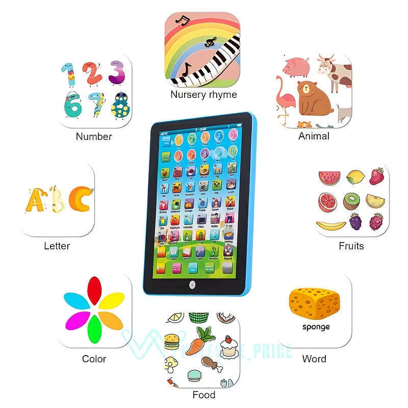 Interactive Educational Learning Tablet Touch Capabilities with Words Numbers Alphabet Music