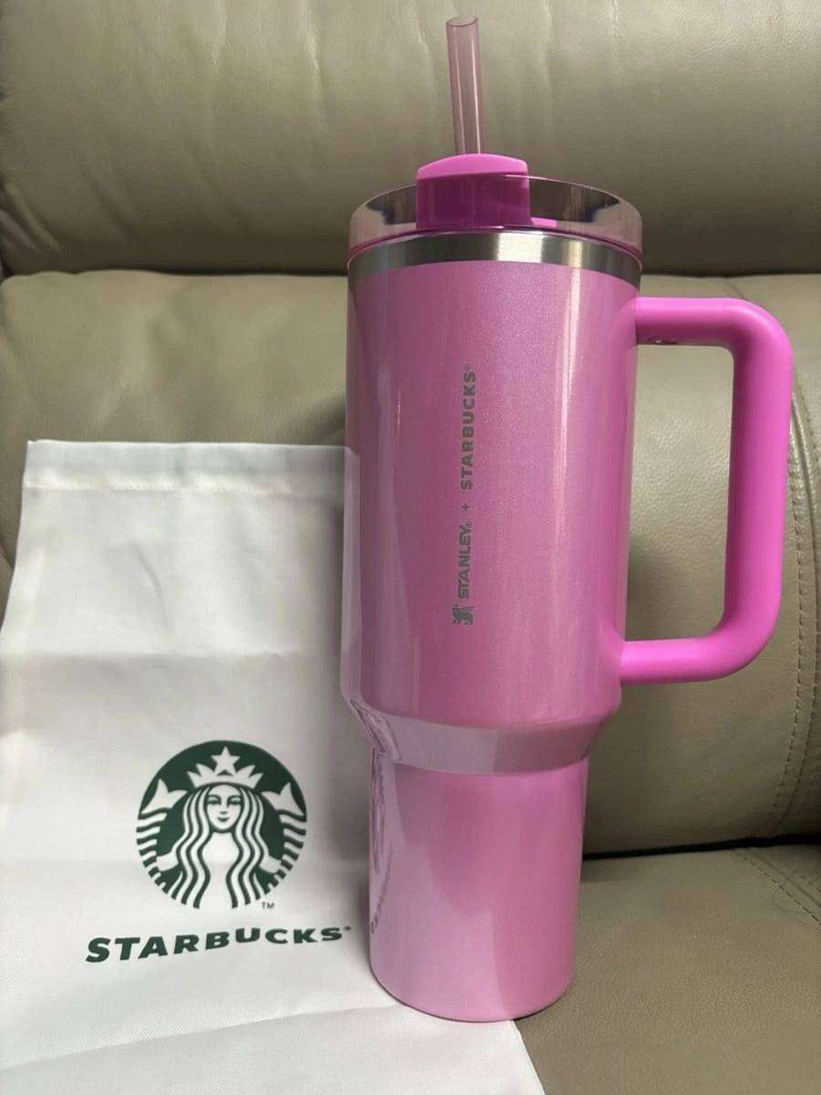 NEW Stanley x Starbucks Pink 40oz Quencher Tumbler Cup