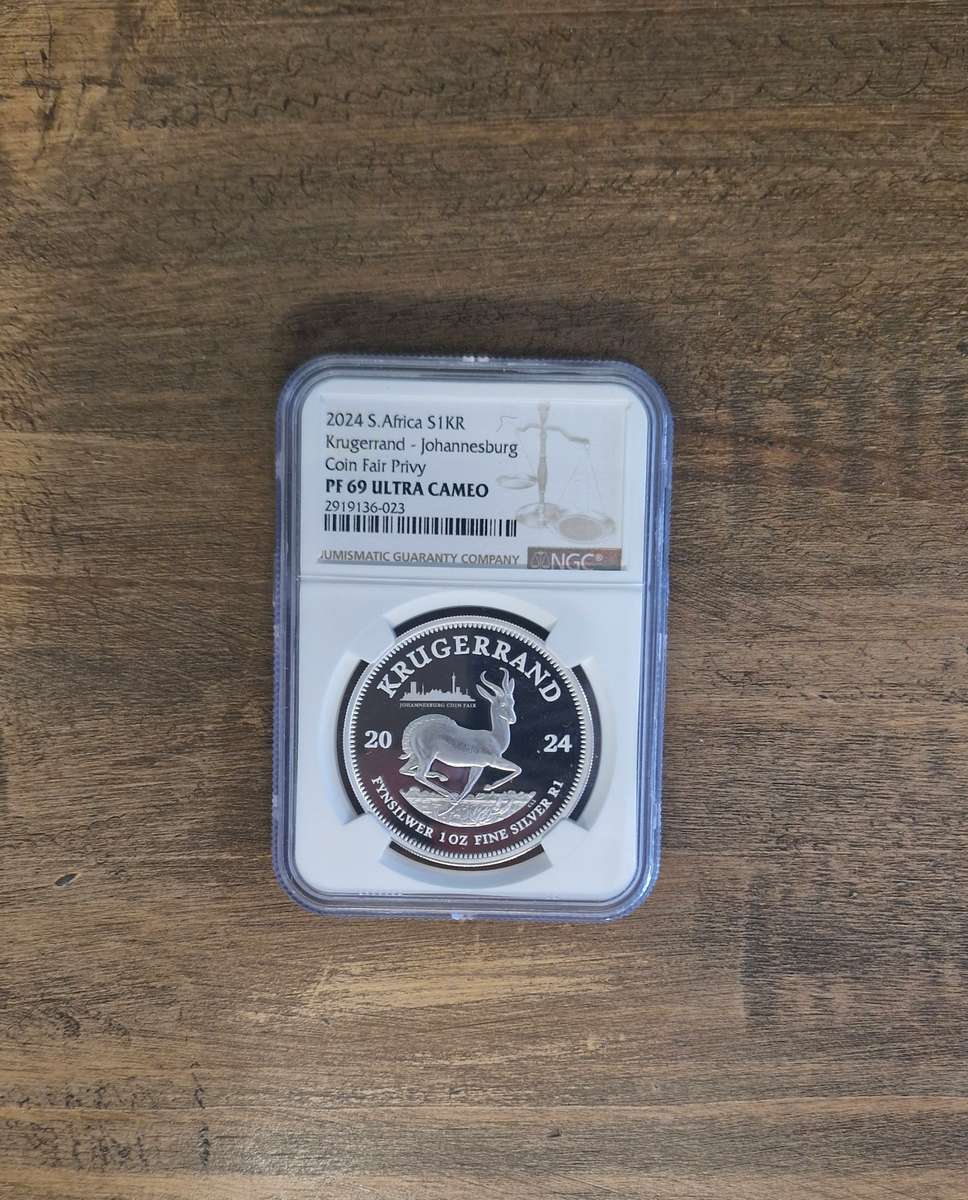 2024 South Africa 1oz Silver Krugerrand (Johannesburg privy, PF 69 UC)
