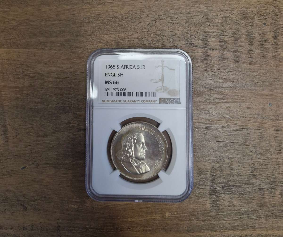 1965 South African Silver R1 - English (MS66)