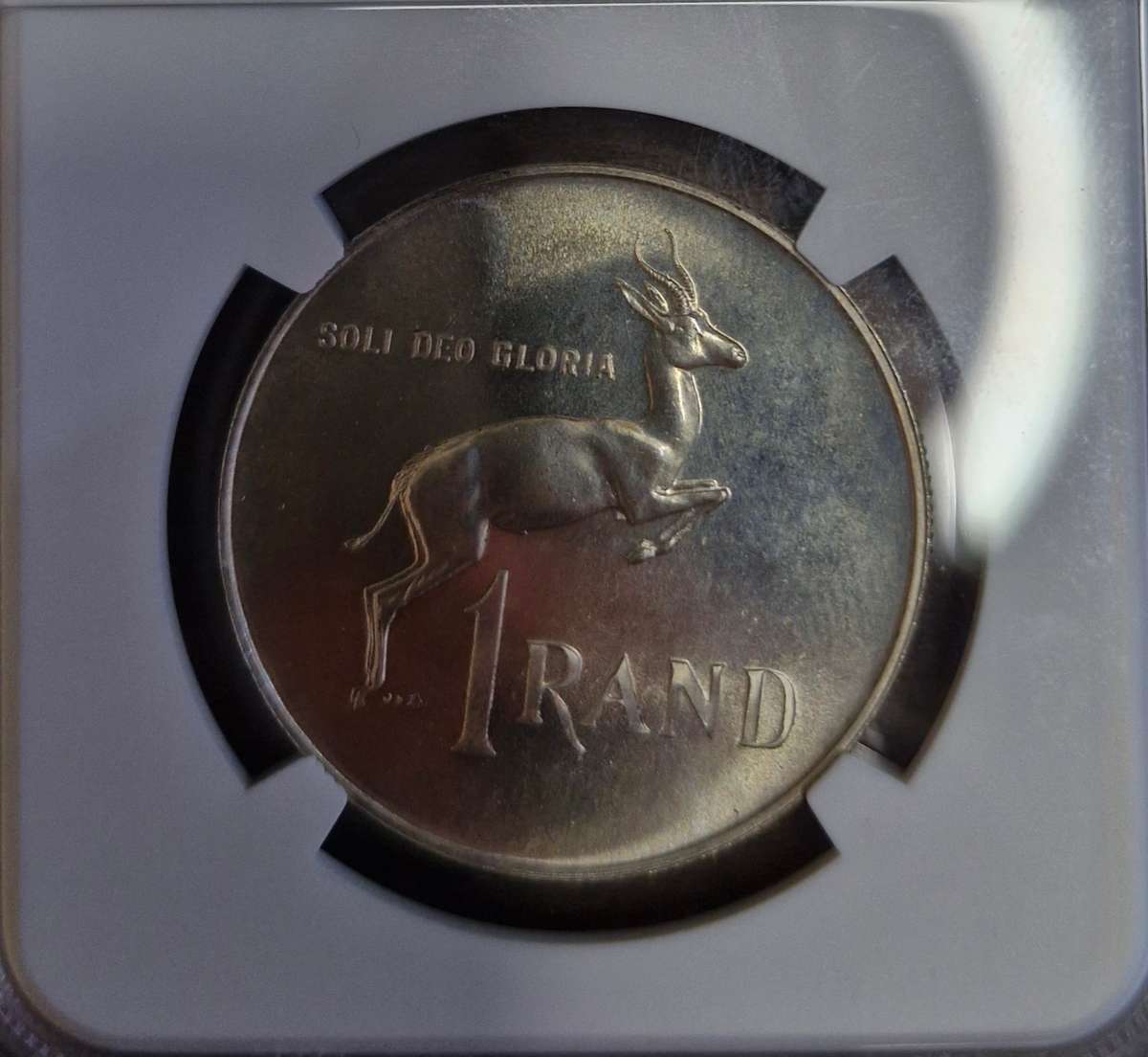 1965 South African Silver R1 - English (MS66)