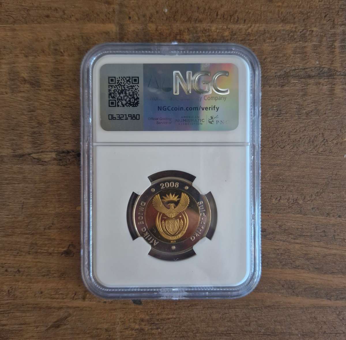 2008 South Africa R5 Mandela 90th birthday (Mirrored)- PF 68 UNC