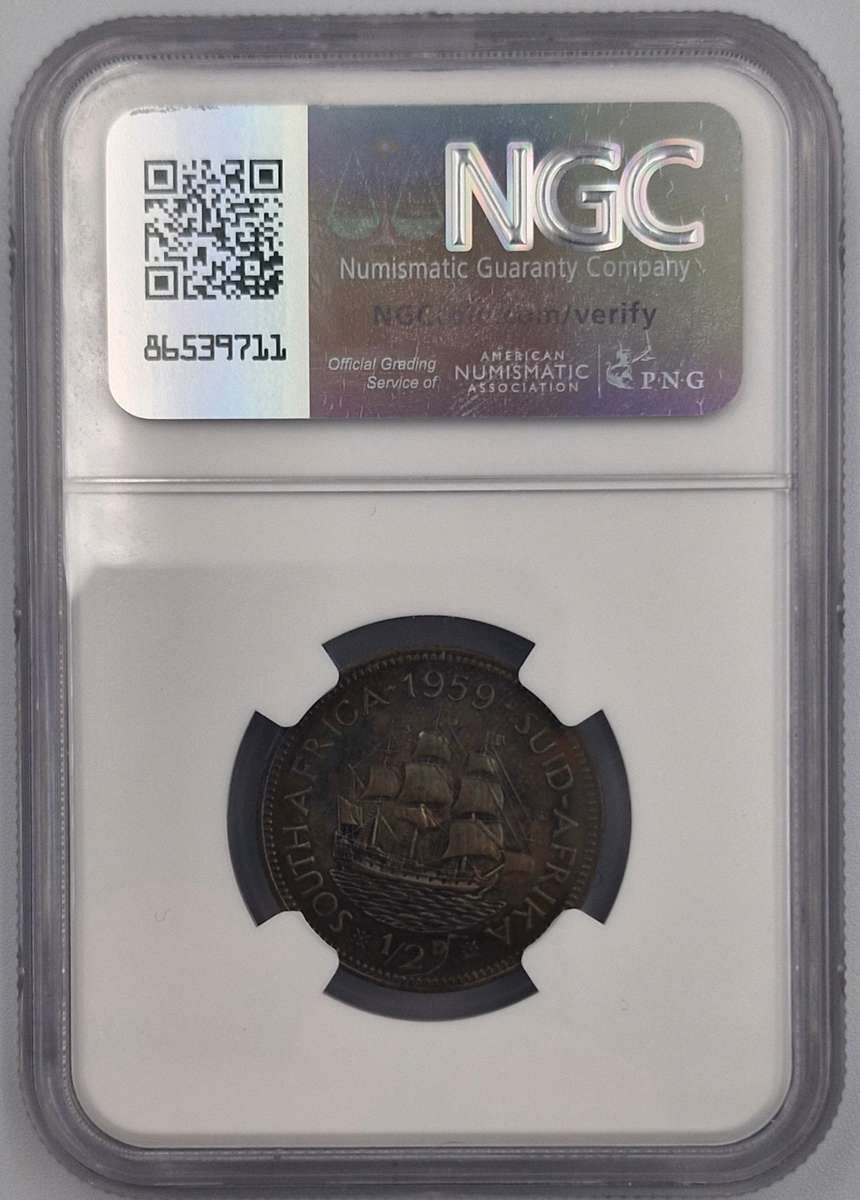 1959 South African 1/2 Penny (PF 62 BN)