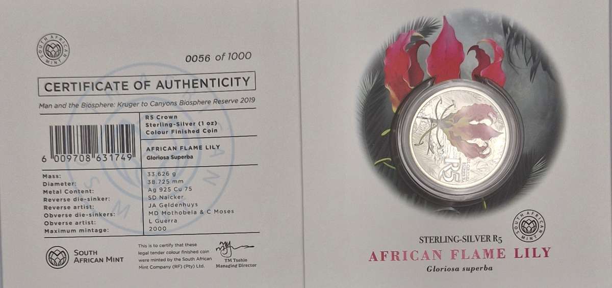 2019 Man and the Biosphere: Kruger to Canyons Biosphere Reserve AFRICAN FLAME LILY R5