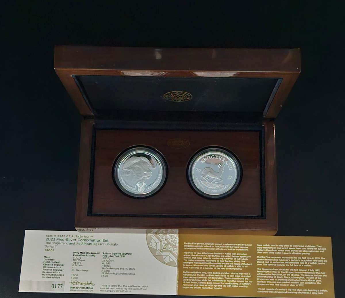 2023 1oz Silver Krugerrand Buffalo Privy Mark and 1 oz Silver Buffalo Combo Set Series II