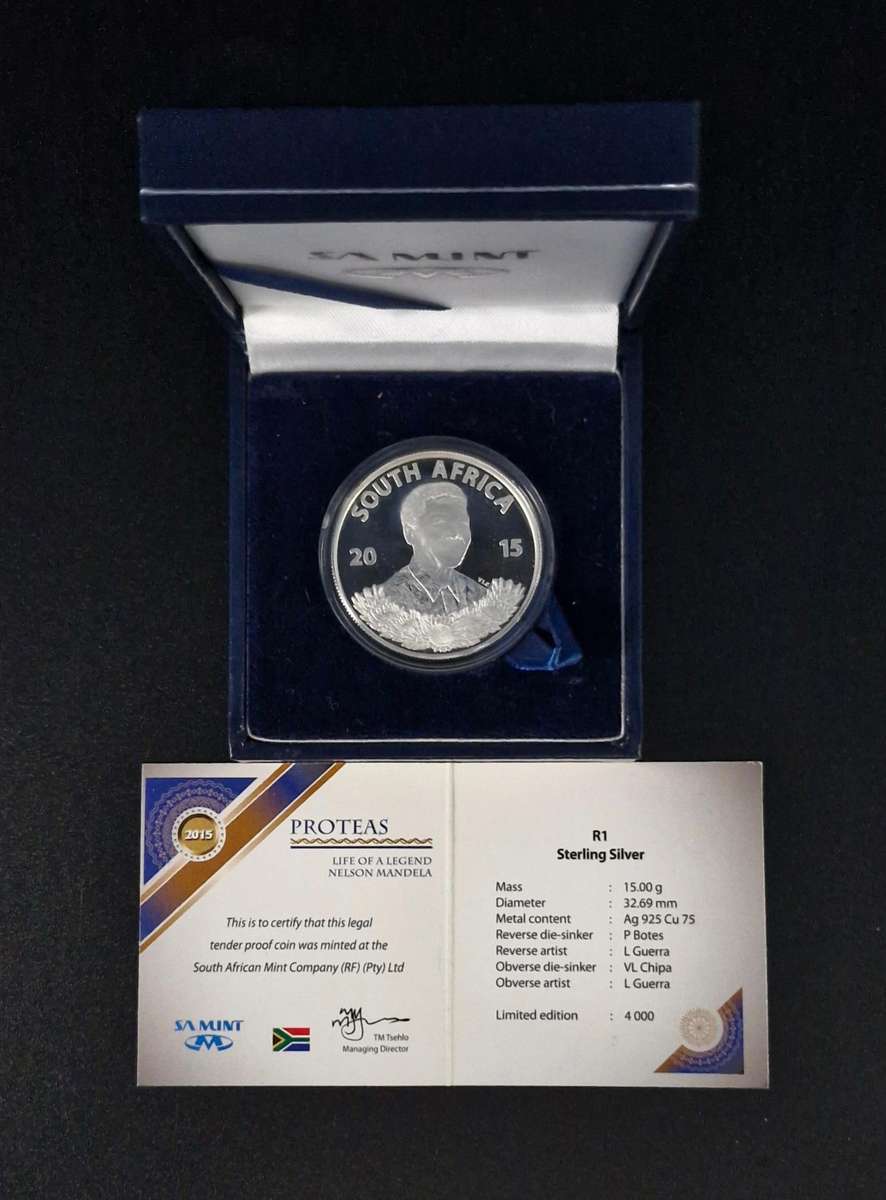 2015 Proteas R1 Sterling Silver (Life Of A Legend - Nelson Mandela)