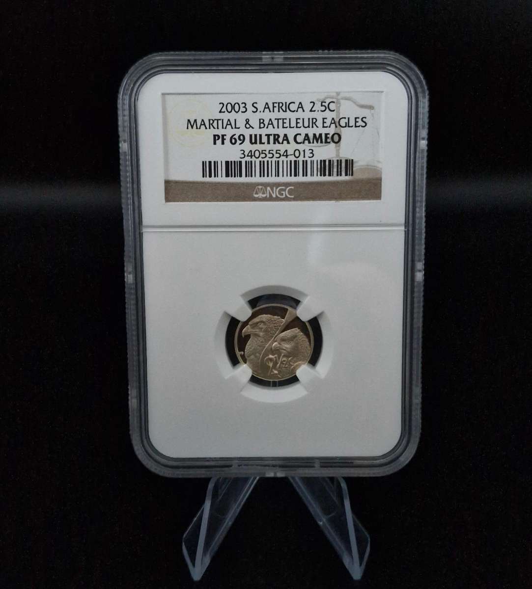 2003 South Africa 2.5c Martial & Bateleur Eagles (PF 69 Ultra Cameo)