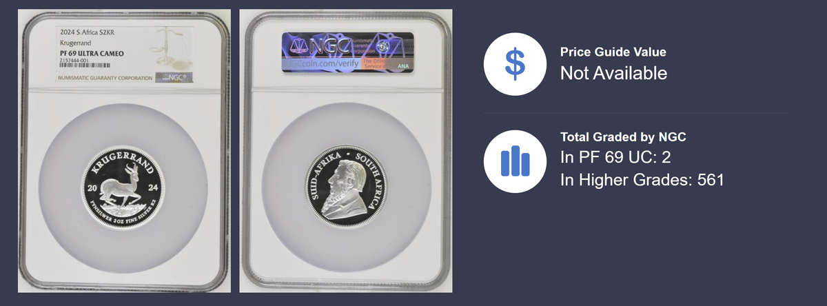 2024 South Africa 2oz Silver Krugerrand (PF 69 UC)