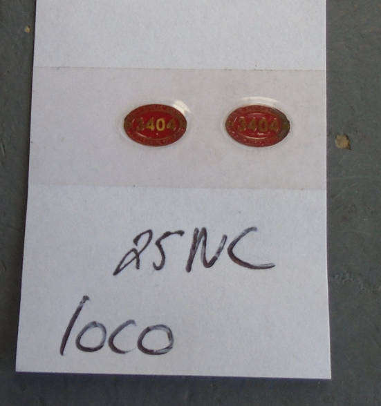 SAR BRASS & PAINTED LOCO NUMBER PLATE - 25NC, 3404