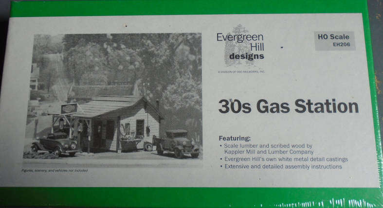 EVERGREEN HILL DESIGNS HO SCALE - 1930s GAS STATION KIT, BOXED