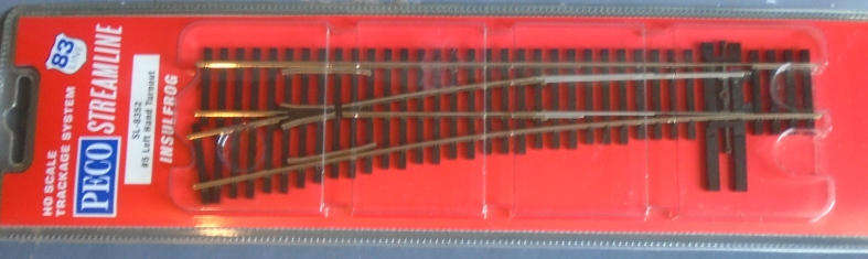 PECO HO SCALES - CODE 83 LH POINT, CARDED