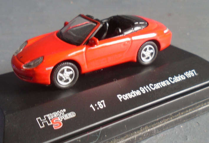 HIGH SPEED 1/87 HO SCALE - PORSCHE 911 CARRERA CABRIO, BOXED