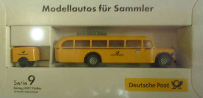 BREKINA 1/87 HO SCALE- DEUTSCHE POST, BUS WITH TRAILER, BOXED