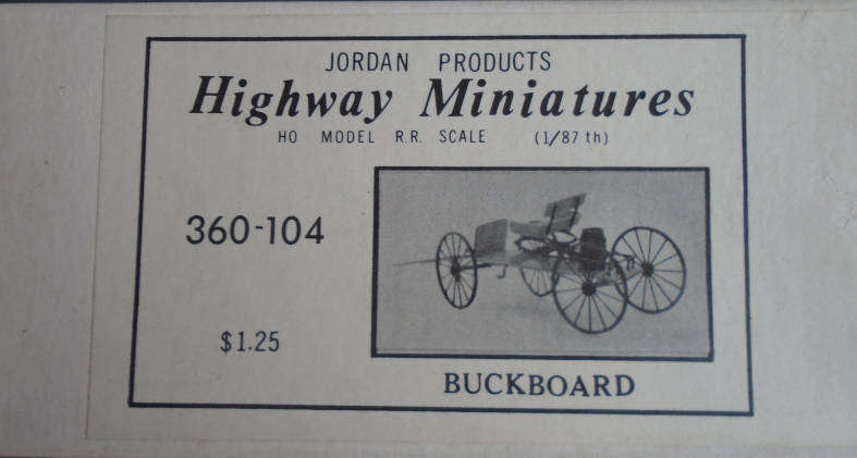 HIGHWAY MINIATURES HO SCALE - BUCKBOARD KIT, BOXED