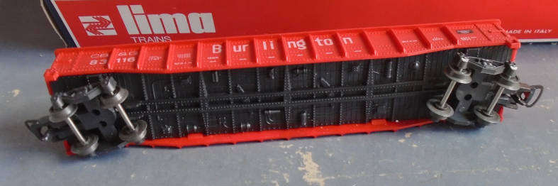 LIMA HO SCALE - BURLINGTON GONDOLA WAGON, BOXED