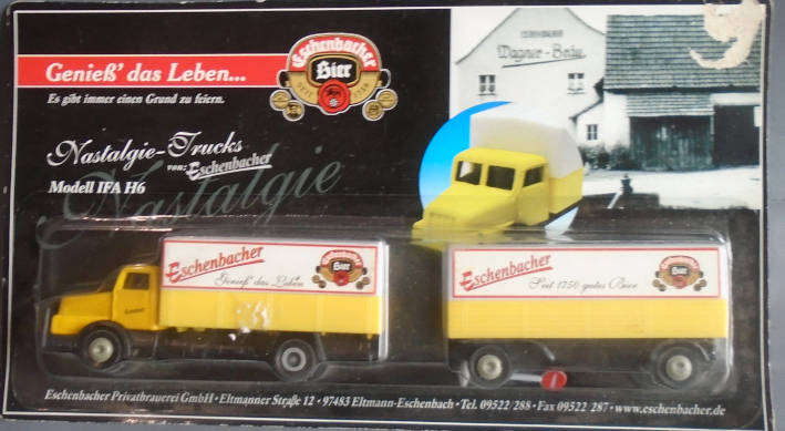 ACHIM HO SCALE - BEER TRUCK AND TRAILER, CARDED