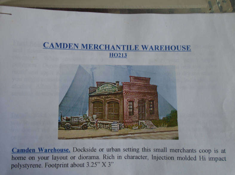 RDA HO SCALE - CAMDEN MERCANTILE WAREHOUSE, IN PKT