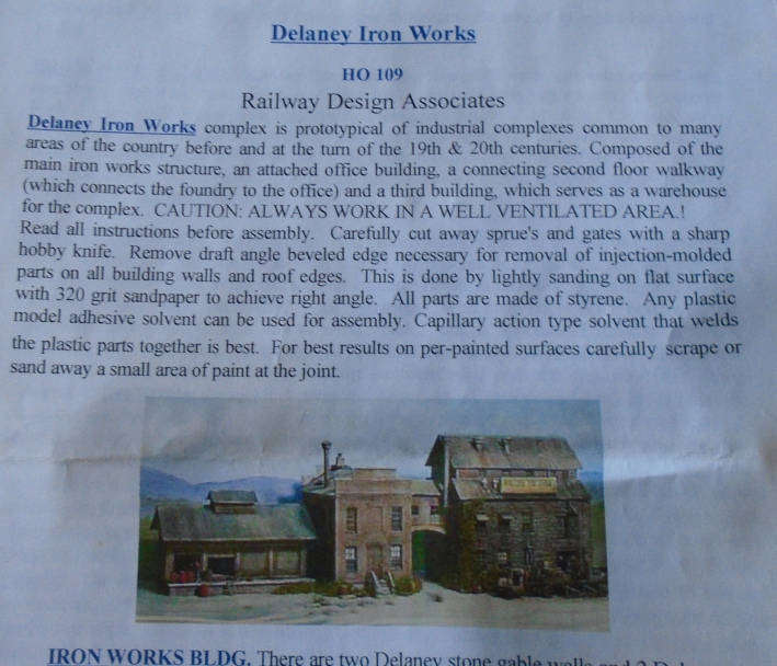 RDA HO SCALE - DELANEY IRON WORKS, IN PKT