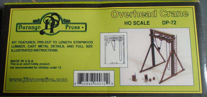 DURANGO PRESS HO SCALE - OVERHEAD CRANE KIT, BOXED