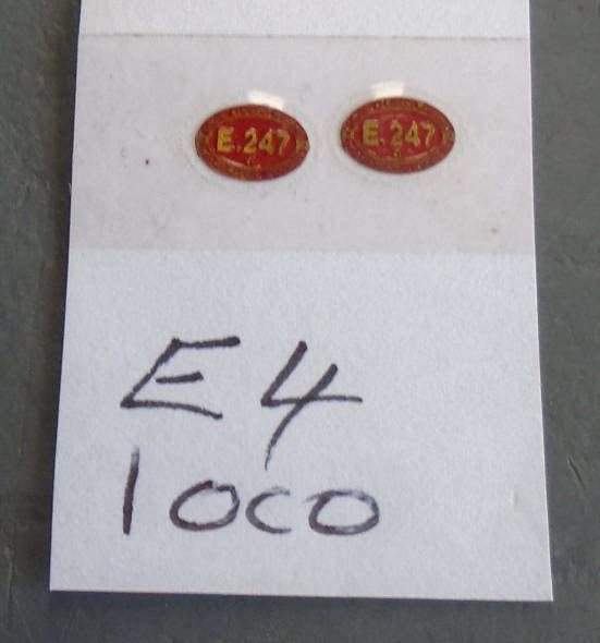 SAR BRASS & PAINTED LOCO NUMBER PLATE - E4, 247